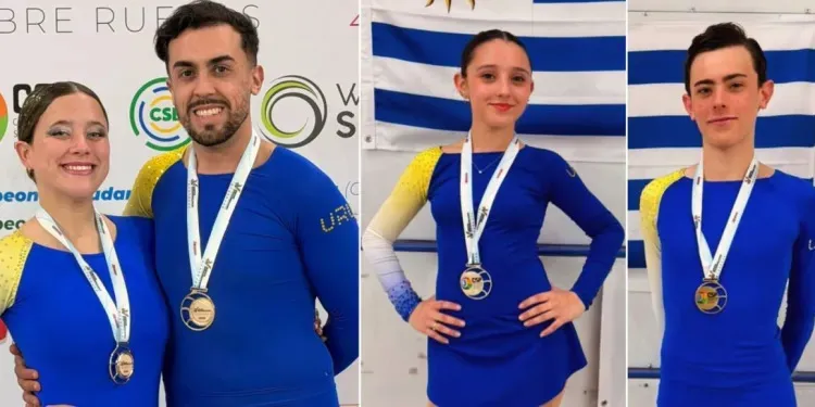 Foto sobre Orgullo Celeste: Uruguay brilla con siete medallas en el Sudamericano de Patinaje Artístico en Brasil